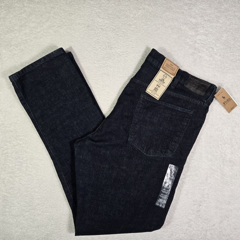 Polo Ralph Lauren Mens 42x38 Prospect Straight Stretch Dark Blue Jeans Big Tall